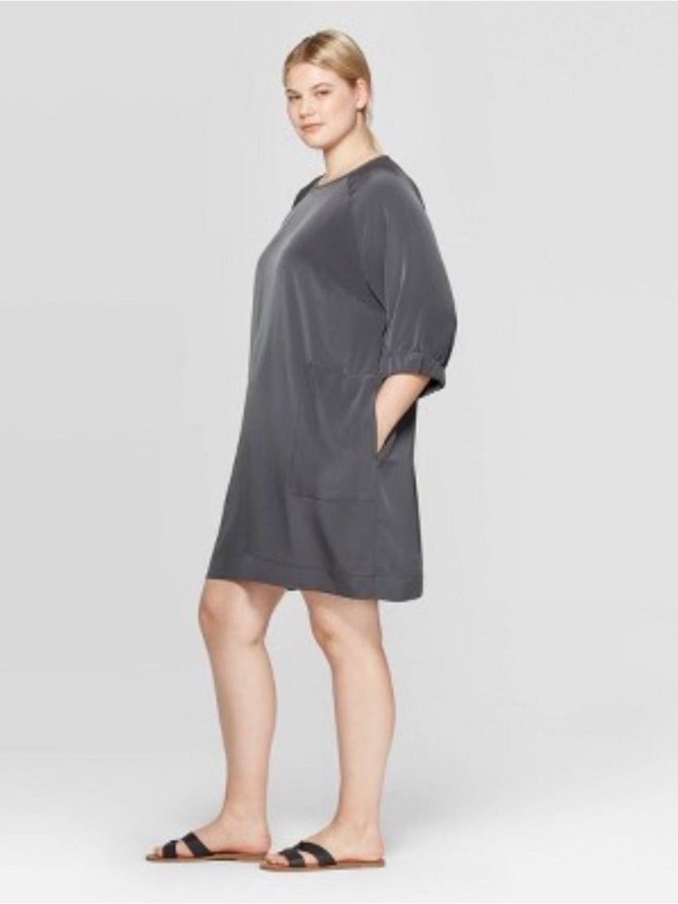 Prologue Raglan Seam Shift Dress Dark Gray
